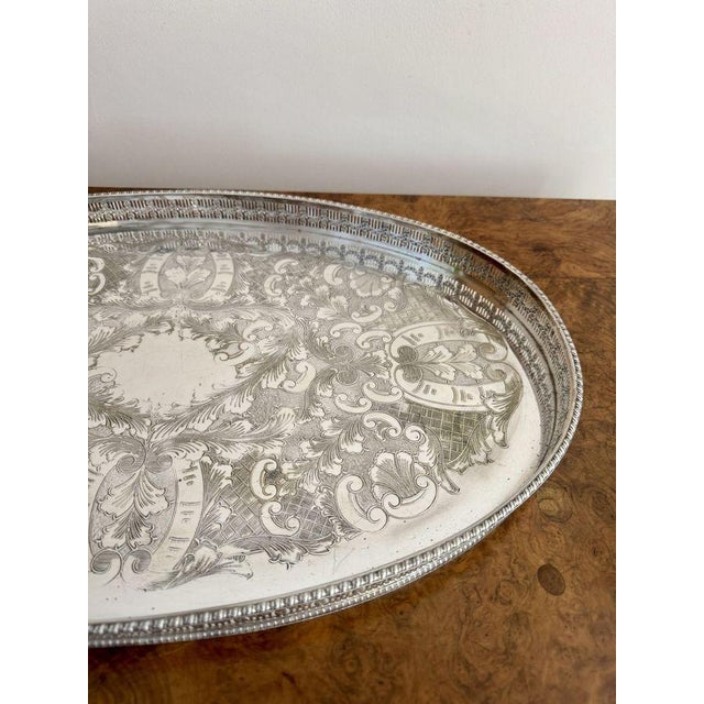 Antique Edwardian Silver Plated Tray, 1900s For Sale - Image 4 of 6