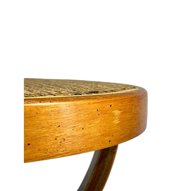 Brown Vintage Thonet Style Bentwood Cocktail Table With Caned Top For Sale - Image 8 of 18