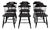 Vintage Windsor Style Spindle-Back Dining Chairs in Black Oak, 1960, Set of 6 For Sale