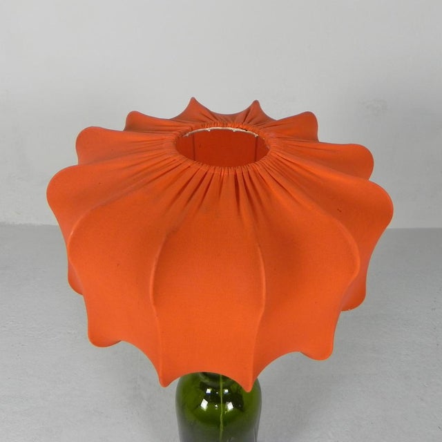 Wine Bottle Table Lamp with Fabric Shade, 1970s For Sale - Image 15 of 17