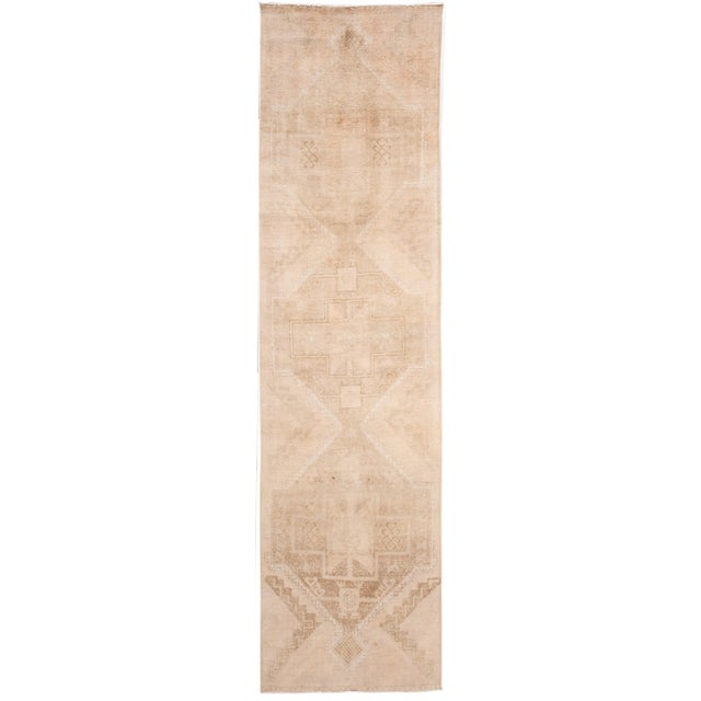 Mid-20th Century Vintage Turkish Wool Runner Rug 3 X 11 For Sale