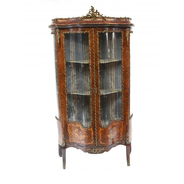 French Empire Inlaid Display Cabinet, 1880s For Sale - Image 14 of 14