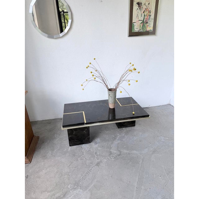 Lacquered and Brass Coffee Table, 1970s For Sale - Image 6 of 18