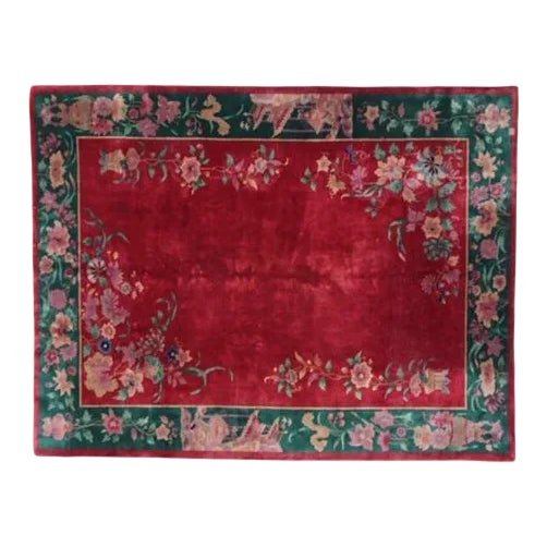1920's Antique Nicholas Chinese Rug, 9' X 11'6" For Sale