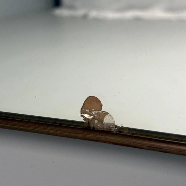 Gio Ponti Attr, Italian Mid-Century Modern, Monumental Wall Mirror, Brass, 1950s For Sale - Image 12 of 12