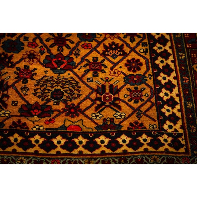 1880s Classic Navy Bold Medallion Antique Persian Bijar Handknotted Wool Rug For Sale - Image 10 of 10