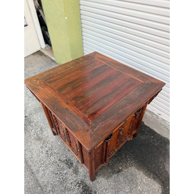 Antique Chinese Shanxi Province Winged Cabinet Table For Sale - Image 4 of 15