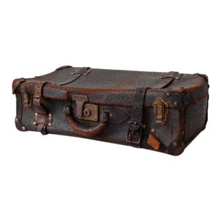 Antique Leather Suitcase For Sale