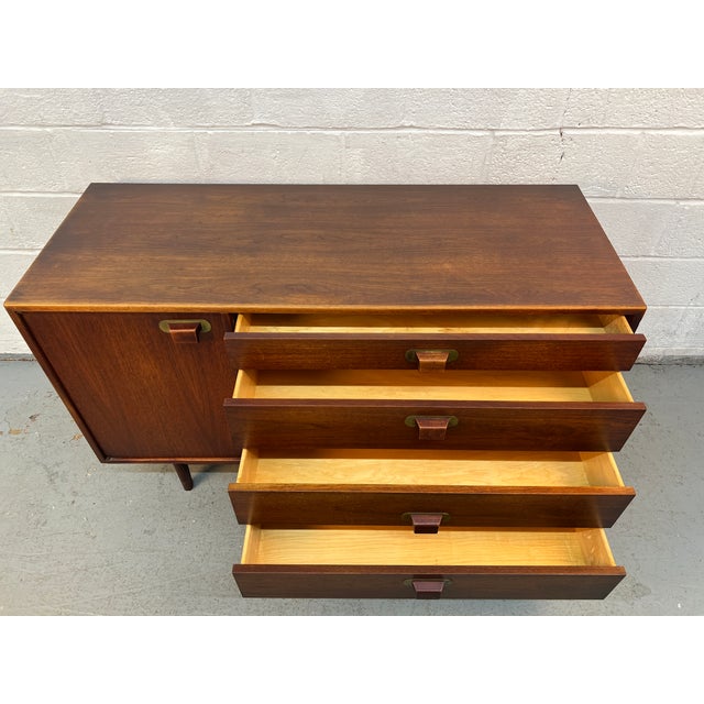 Vintage Jens Risom Four Drawer Walnut Sideboard, Attributed For Sale - Image 11 of 16