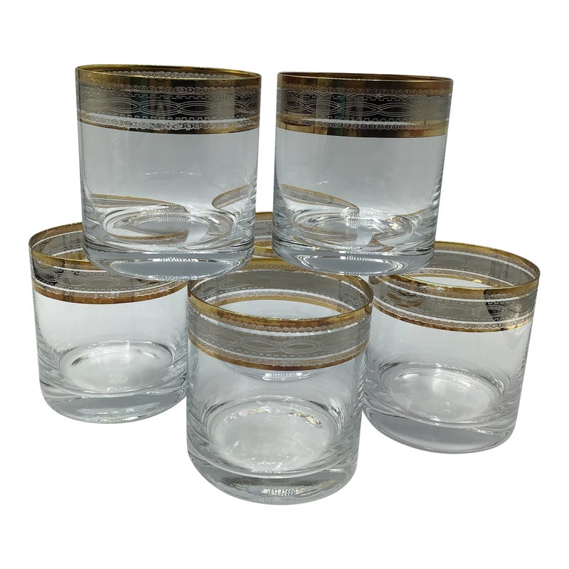 Vintage Royal Gallery Double Old Fashioned Lowball Glasses-set Of 6