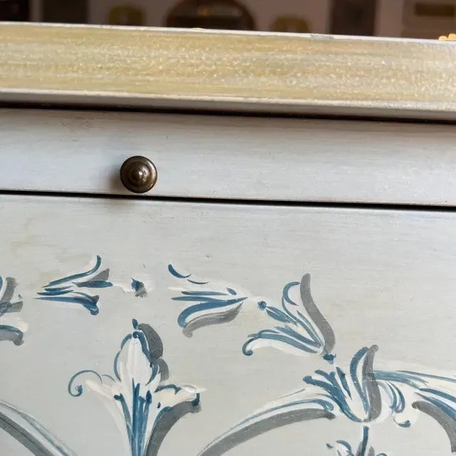 1990s Italian Hand-Painted Chest of Drawers With Hidden Tray For Sale - Image 10 of 12