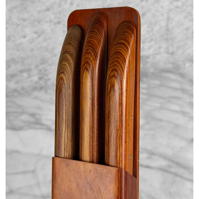 Wood Mid-Century Teak 4-Piece Knife Carving Set For Sale - Image 7 of 10