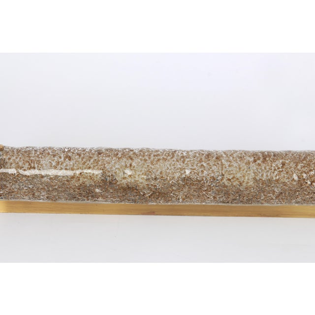 Pair of thick textured murano glass wall sconces made by hillebrand leuchten, germany, circa 1970-1979. High quality and...