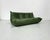 Ligne Roset French Three-Seater Togo Sofa in Forest Green Leather by Michel Ducaroy for Ligne Roset. For Sale - Image 4 of 11