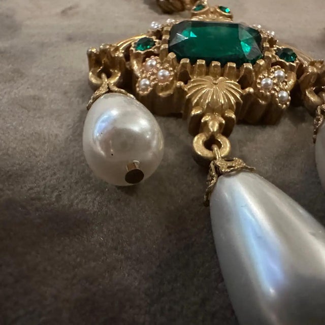 1990s Amazing Costume Jewelry Chandelier Earrings by Antigona Paris For Sale - Image 6 of 12