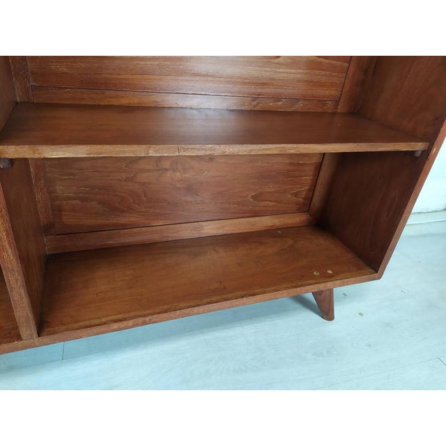 Teak Bookshelf with Compass Leg, 1950s For Sale - Image 12 of 18