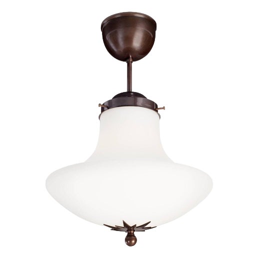 Opal Glass Stoby Ceiling Lamp from Konsthantverk For Sale