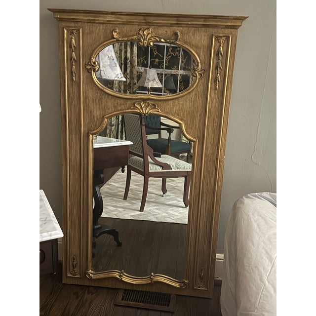 Late 20th Century Antique Gold Trumeau Mirror For Sale - Image 5 of 6