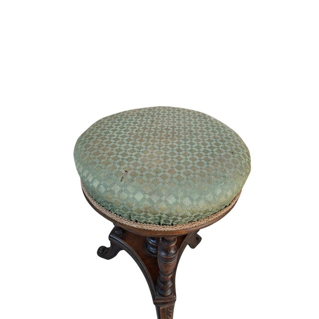 Antique Walnut Piano Stool with Screws, Early 1900s For Sale - Image 4 of 13