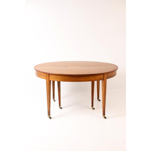 Antique Extendable Walnut Dining Table on Brass Castors, 1860 For Sale - Image 12 of 12