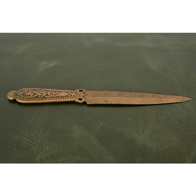 A gorgeous Art Deco or Arts & Crafts period "Viking" collection bronze letter opener In the manner of Tiffany Studios By...