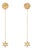 Anthony Lent Sunface Star Drop Earrings Estate 18k Yellow Gold Signed Jewelry, Pair For Sale