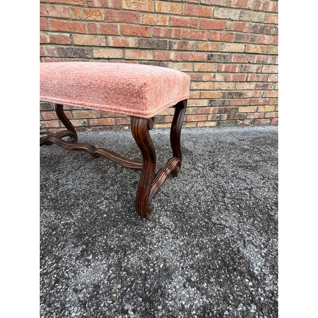 Antique French Bench With New Upholstery For Sale - Image 10 of 10