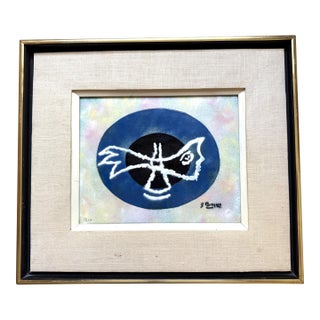 George Braques French Enameled Copper Plaque For Sale