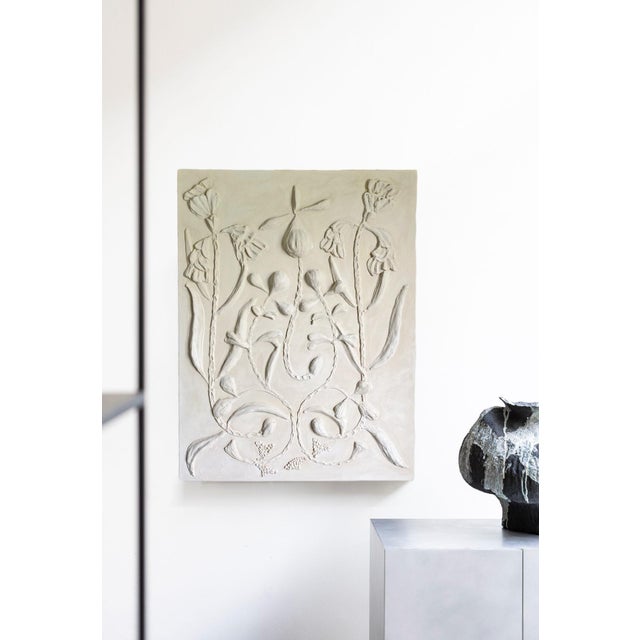 Sculpture Materials Plaster Botanical Flower Wall Art – Bas Relief by Tatiana Duperault Plaster Wabi Sabi Japandi Decor Modern Textured Artwork For Sale - Image 7 of 8