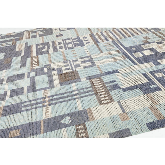 2010s 10x14 Abstract Urban Nomad: Modern Moroccan Style Handmade Wool Rug For Sale - Image 5 of 11