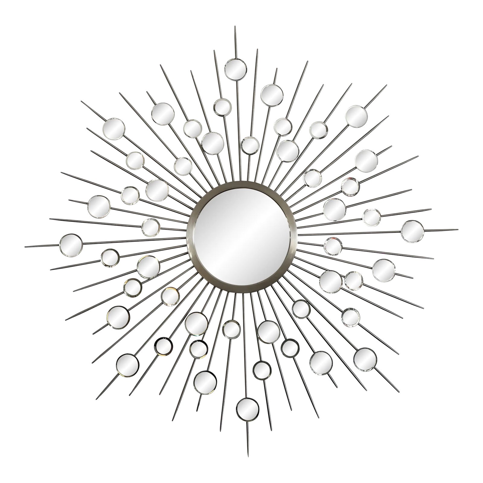 Vintage SilverTone Bronze and Sunburst Mirror Chairish