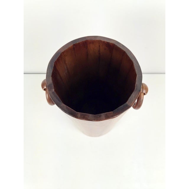 Brutalist Vintage Wooden Cylinder Umbrella Stand, 1960s For Sale - Image 3 of 8