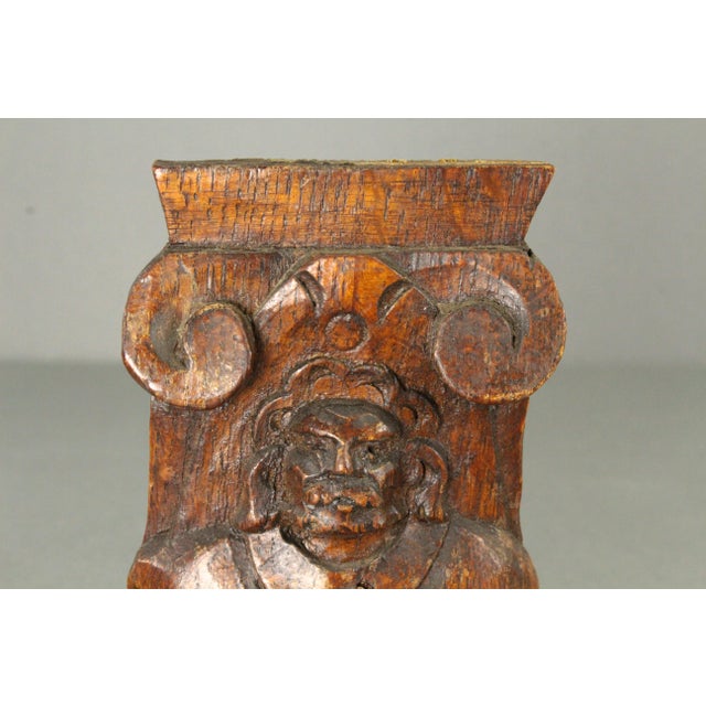 Antique Carved Oak Small Panels Male Portraits Busts, English For Sale - Image 13 of 18