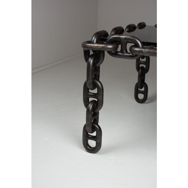 1970s Industrial Chain Link Coffee Table in the style of Franz West, Belgium, 1970s For Sale - Image 5 of 11