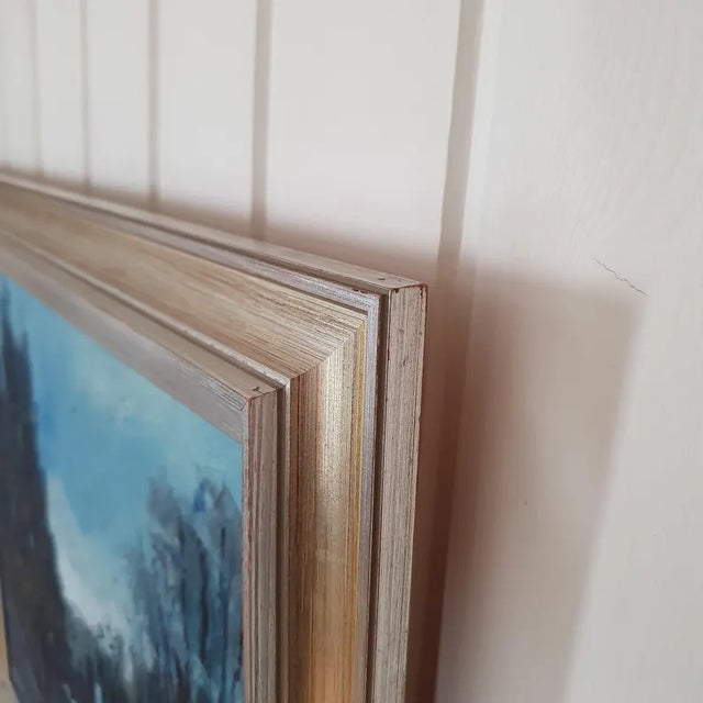 Mid-Century Modern 1960s Mid Century Swedish Modernist Landscape Oil Painting by Nils Ingvar Walterström For Sale - Image 3 of 16