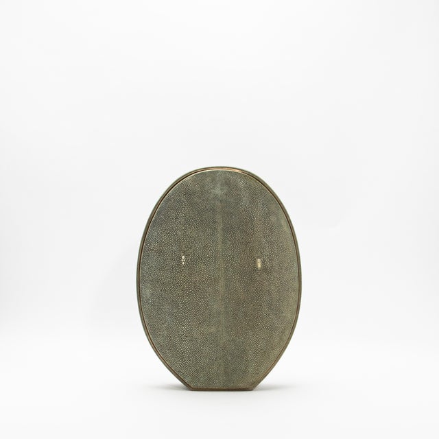 2020s Shagreen Vase With Brass Details by R&y Augousti For Sale - Image 5 of 9