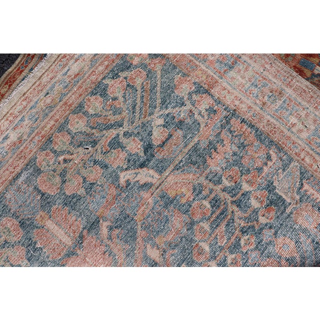 Textile Antique Malayer Long Area Rug in Blue, Rust, Green by Keivan Woven Arts For Sale - Image 7 of 12