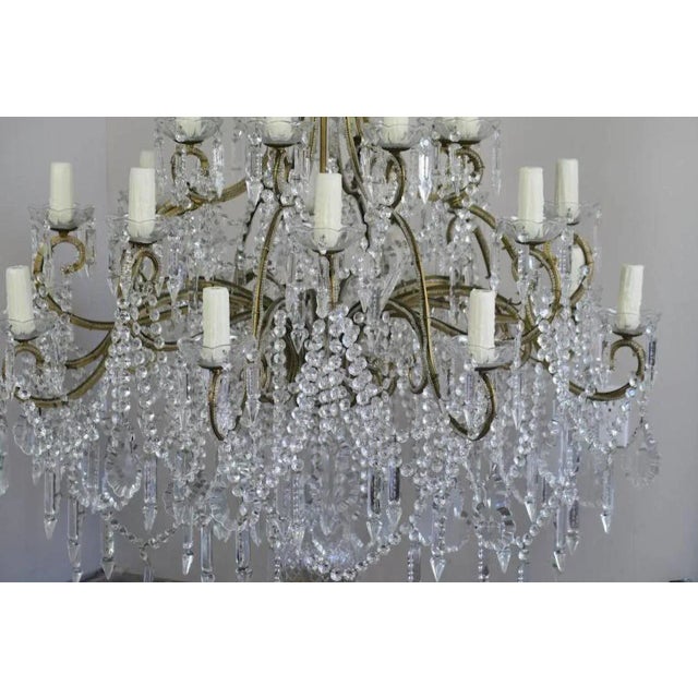 Louis XV Style Italian Crystal Beaded Arm Chandelier, Circa 1940s For Sale In Los Angeles - Image 6 of 9
