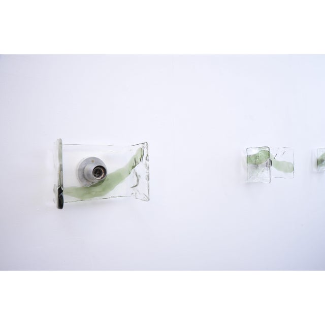 Wall Lamp with Green Glass Stripes by J. T. Kalmar, 1950s For Sale - Image 6 of 7