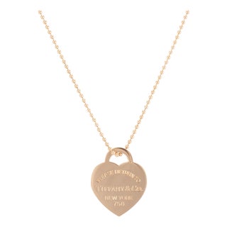 Tiffany & Co. Return to Tiffany Large Heart Tag 18k Rose Gold Pendant Necklace For Sale
