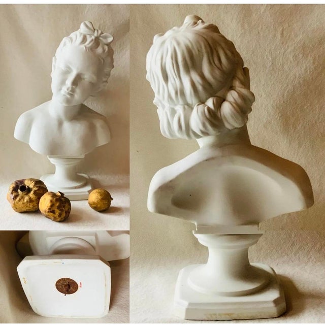 19th Century French Bisque Porcelain Bust of a Child For Sale - Image 16 of 18