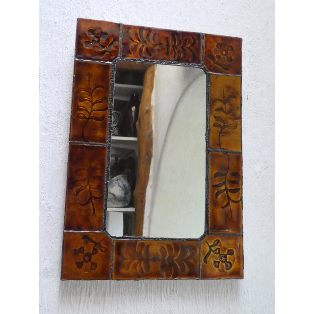 Enamelled Copper Mirror, 1970 For Sale - Image 4 of 6