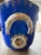 Monumental cobalt blue porcelain champagne cooler / centerpiece vessel with ornate gilt detailing, floral medallions,...