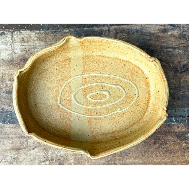 Ceramic Vintage Original Crimped Edge Serving Platter For Sale - Image 7 of 12