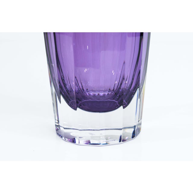 Waterford Crystal Jeff Leatham for Waterford Icon Purple Amethyst Lead Crystal Decorative 12" Vase For Sale - Image 4 of 5