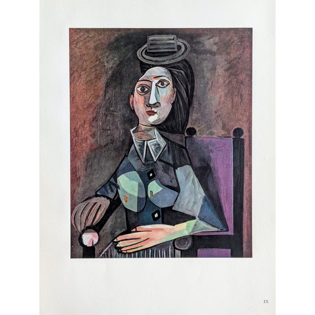 1940s Pablo Picasso, Portrait, Color Offset Lithograph on Pur de Marais Fil Paper, 1943 For Sale - Image 5 of 5