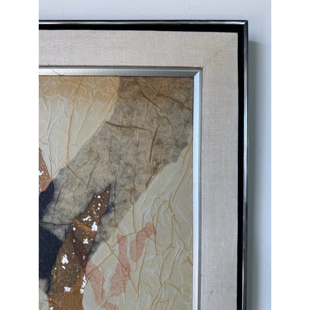 1940s Vintage Mixed Media Expressionist Abstract Collage Painting — Attr. To Bradley Walker Tomlin (1899–1953) For Sale - Image 5 of 12