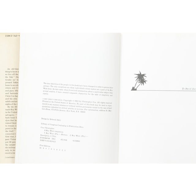 A Key West Companion by Christopher Cox. Hardcover book with dustjacket. A stated first edition published in 1983 by St....