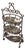 Marble Stone and Wrought Iron Metal 3-Tier Plant Stand or Bar Cart For Sale