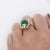 Gia Certified 9 Carat Jadeite Jade Type a and Diamond Halo Ring, Size 7.5 For Sale - Image 4 of 10